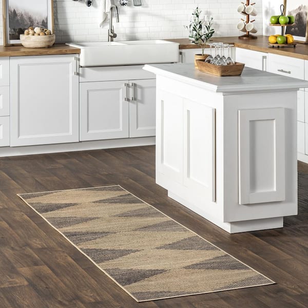 Dori Tribal Easy-Jute Machine Washable Natural 3 ft. x 8 ft. Runner Rug