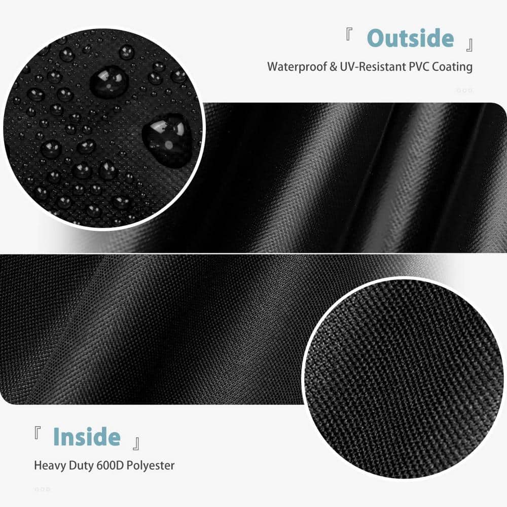 Heavy-Duty Black PVC Waterproof Grill Cover for Portable Grills