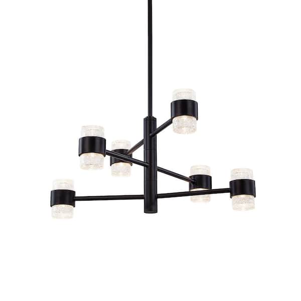 Copenhagen 24 in. 1-Light 36-Watt Black Integrated LED Exterior Pendant