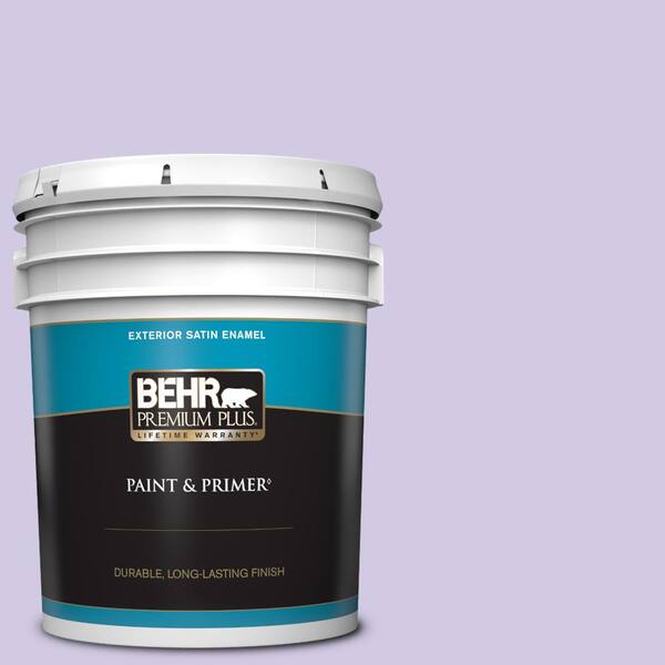 BEHR PREMIUM PLUS 5 gal. #650C-3 Light Mulberry Satin Enamel Exterior Paint & Primer