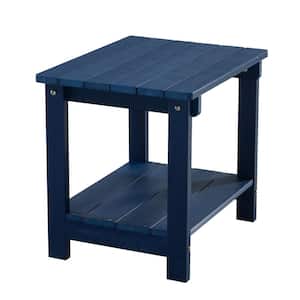 Blue Plastic Outdoor Patio Side Table, Coffee Table