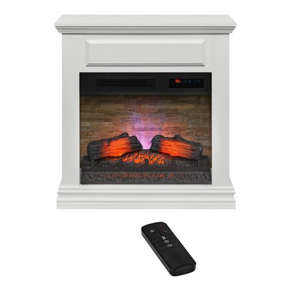 StyleWell Wheaton 31 in. Freestanding Wooden Infrared Electric Fireplace in  White 150434 - The Home Depot