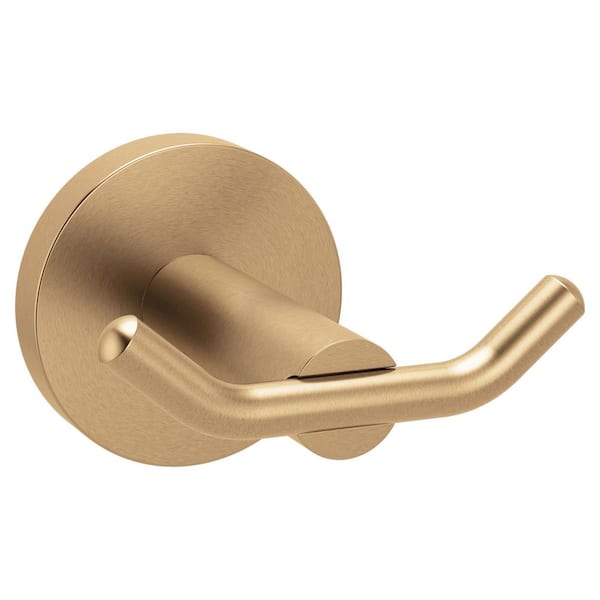 Arlys J-Hook Double Robe/Towel Hook in Bronzed Gold