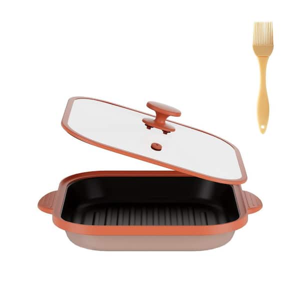Metal Microwave Grill Pan with Cover Bacon Cooker Crisper and Grilled Cheese Maker, Microwave Cookware, Dishwasher Safe