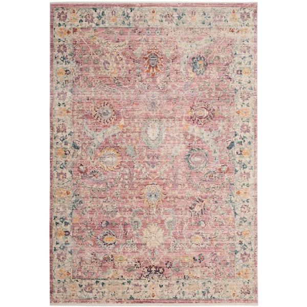 SAFAVIEH Illusion Rose/Cream 4 ft. x 6 ft. Border Area Rug