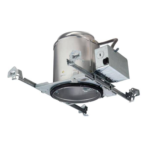 HALO E26 5 in. Raw Aluminum Recessed Light Housing for New Construction Ceiling, Insulation Contact, Air-Tite, No Bracket