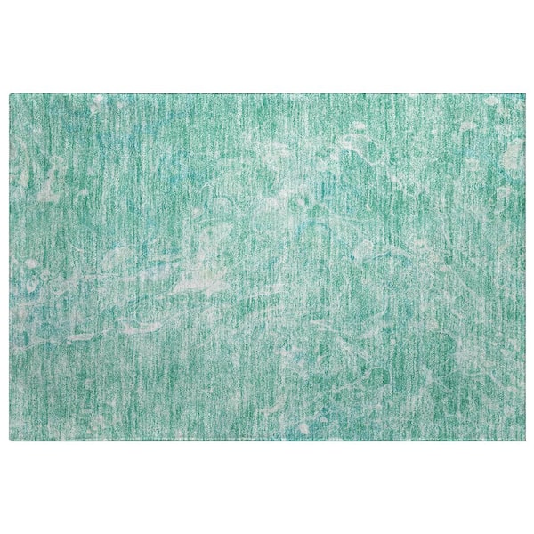 Dream Shag Premium Machine Washable Abstract ADS670 Teal 2 ft. x 3 ft. Accent Rug