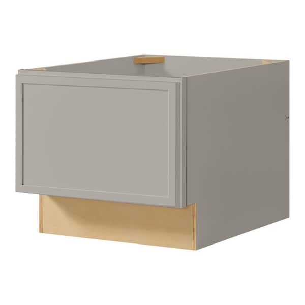Leyton 18 in. W x 24 in. D x 16.5 in. H Ready To Assemble Plywood Slim Shaker Drawer Bench Base Cabinet in Dove Gray