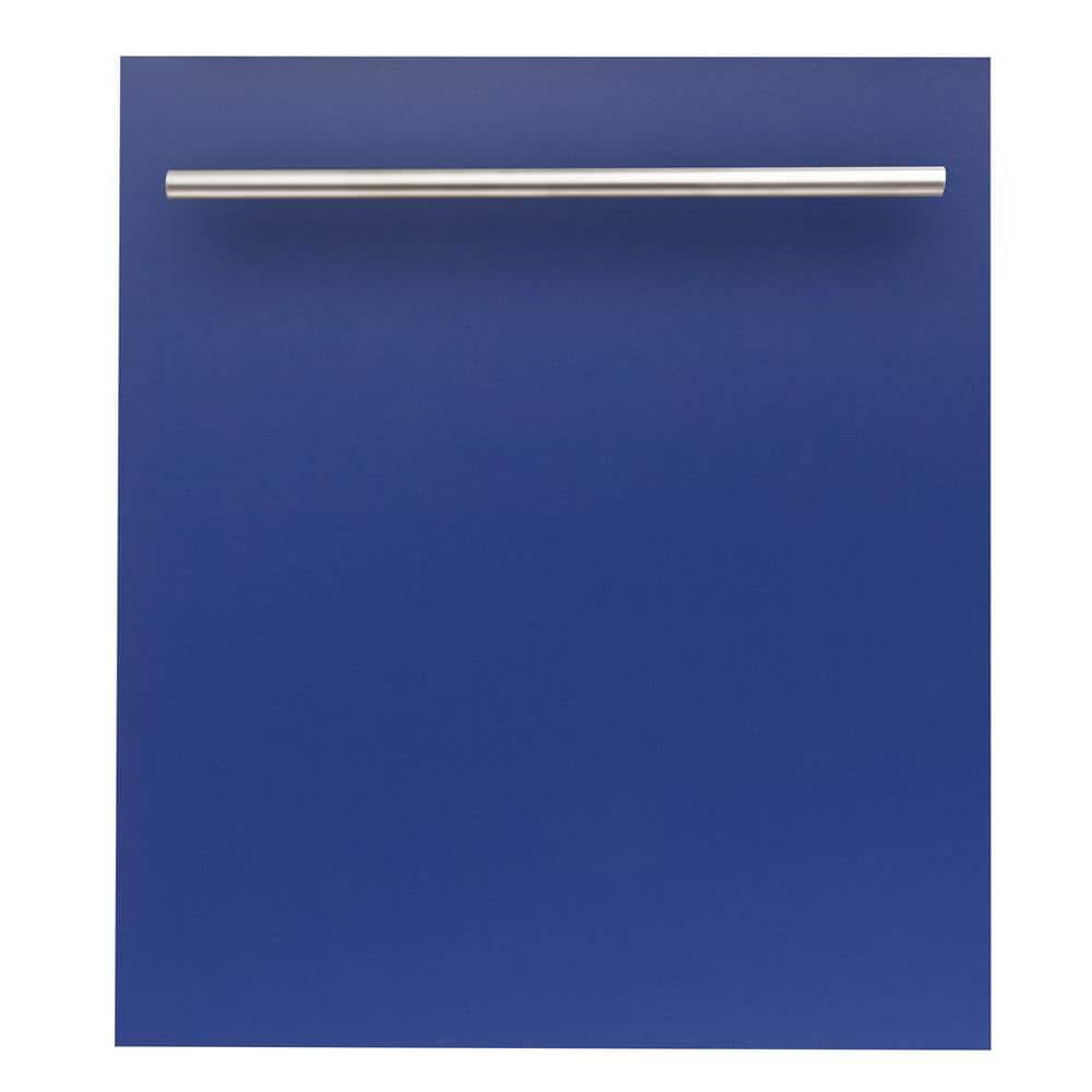 24 in. Top Control 6-Cycle Compact Dishwasher with 2 Racks in Blue Matte and Modern Handle