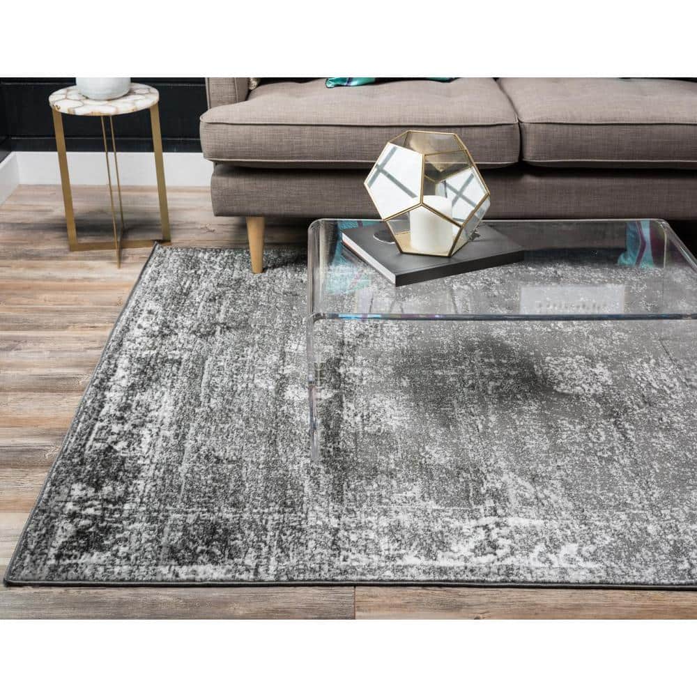 Casino Sofia Dark Grey 2'2" x 3'1" Reversible Synthetic Rug