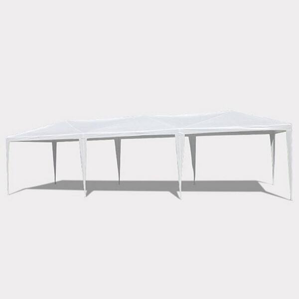 10 ft. x 30 ft. White Outdoor Gazebo Canopy Tent with 5 Removable Sidewalls