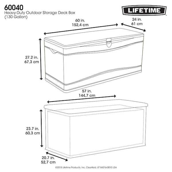 Lifetime Outdoor Storage Deck Box, Desert Sand