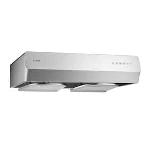 Pixie Air Slim Line 30 in. Convertible Under Cabinet Range Hood in Stainless Steel with Push Button