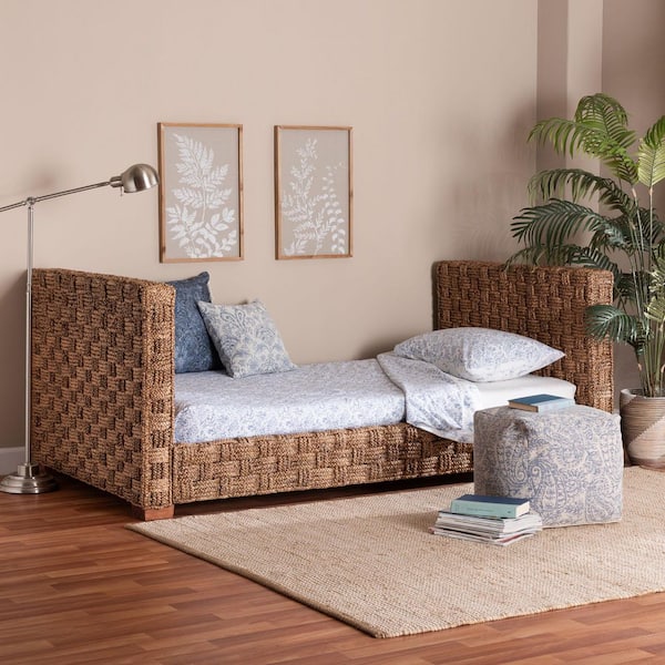 Rhinos Light Brown Rattan Twin Daybed