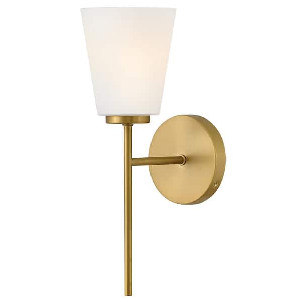 LARK - Bri 5.5 in. 1 Light Lacquered Brass Vanity Light