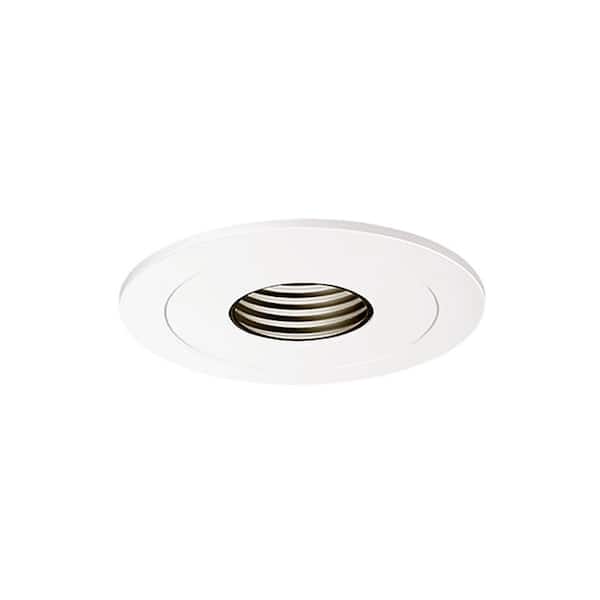 HALO Low-Voltage 4 in. White Recessed Ceiling Light Pinhole Trim with Black Baffle