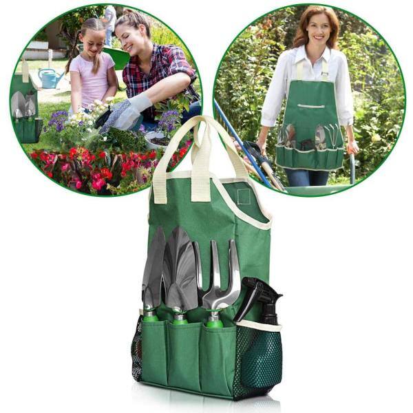 jiacuix Garden Tool Set 11Pcs Garden Set Gardening Equipment Tote Bag Adjustable Canvas Gardening Apron