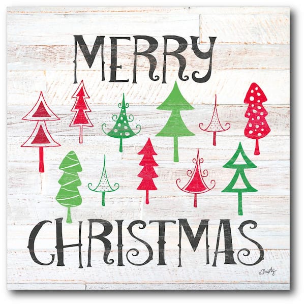 Courtside Market Merry Christmas Gallery-Wrapped Canvas Wall Art 16 in. x 16 in.