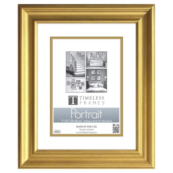 Timeless Frames Lauren 1-Opening 11 in. x 14 in. Gold Matted Picture Frame