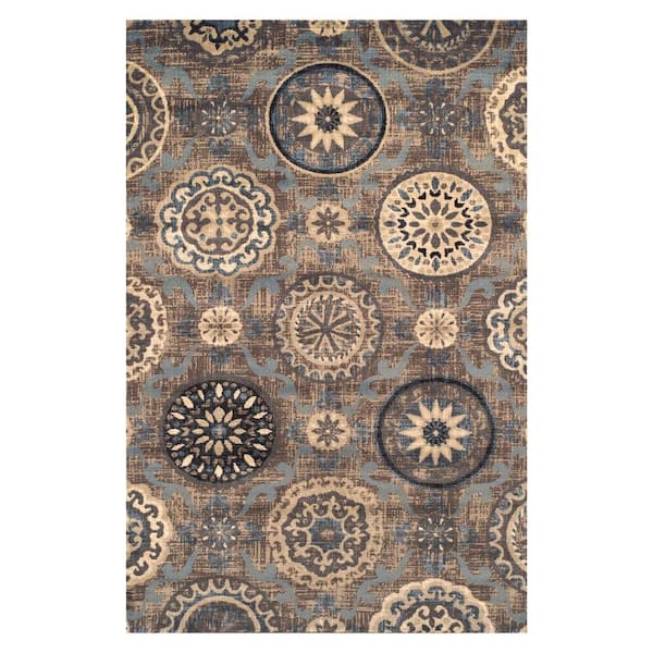 Abner Taupe 10 ft. W x 8 ft. L Medallion Polypropylene Area Rug