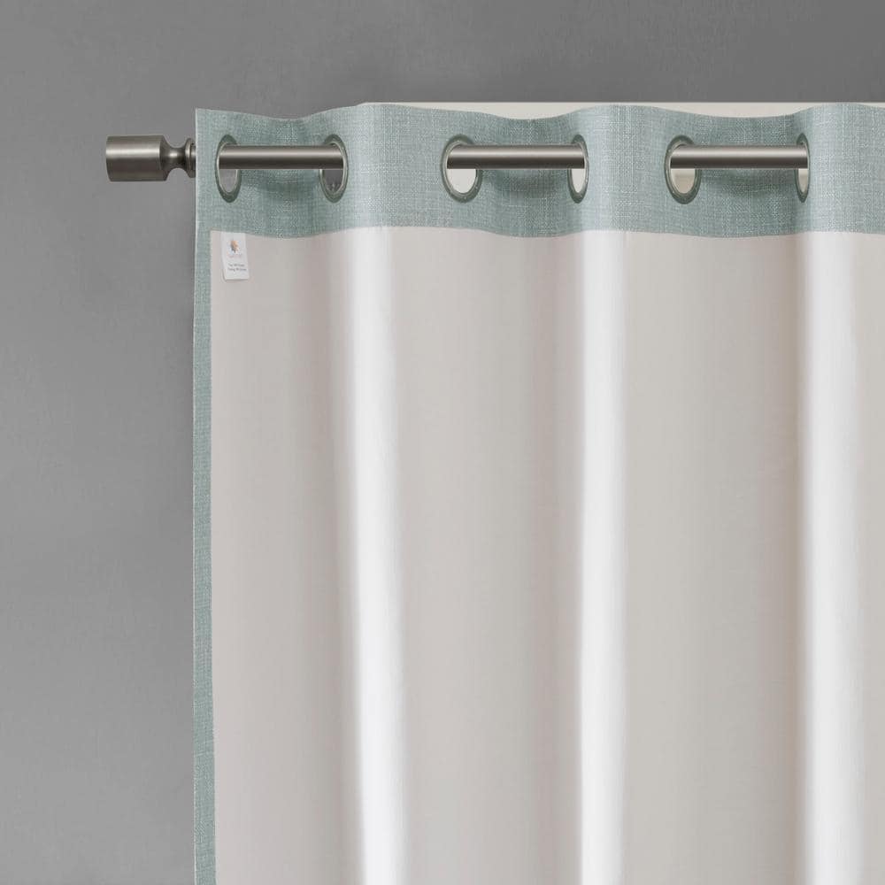 Aqua Polyester Blackout Grommet Top Window Panel, 54" Length