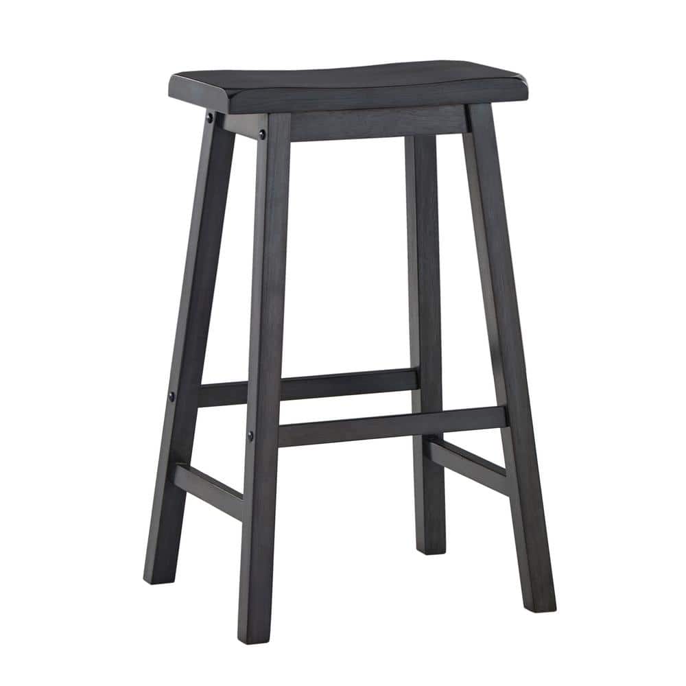DENIM STOOL W45×D33×H46 HomeSullivan Antique Denim Saddle Seat 29 in. Bar Height