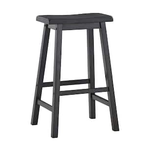 Antique Denim Saddle Seat 29 in. Bar Height Backless Stools (Set of 2)