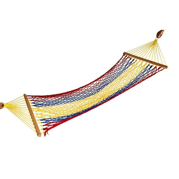 ORE International 6 ft. Swing Polyester Rope Hammock in Rainbow Red