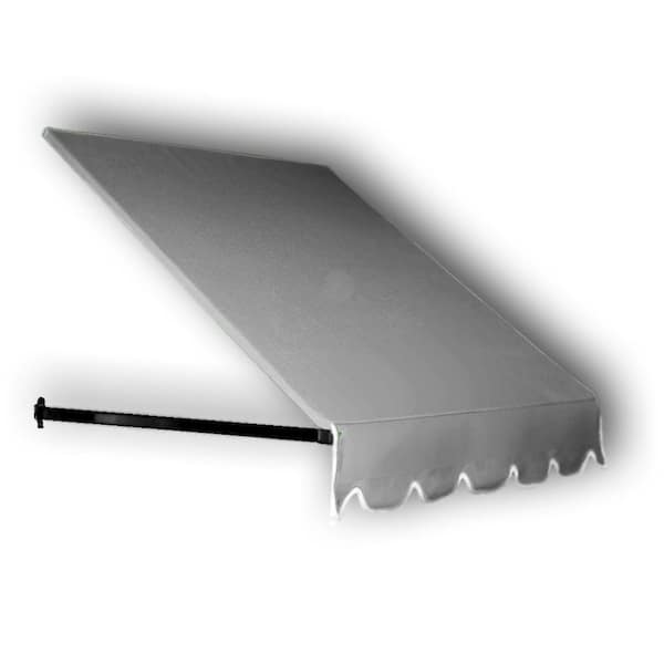AWNTECH 5.38 ft. Dallas Retro Fixed Awning 64.5 in. W x 24 in. H x 36 in. D Acrylic Fabric in Gray