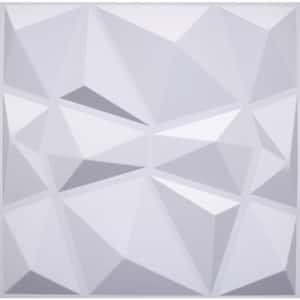 Falkirk Ross 2/25 in. x 19.7 in. x 19.7 in. White PVC Diamond 3D Decorative Wall Panel 5-Pack