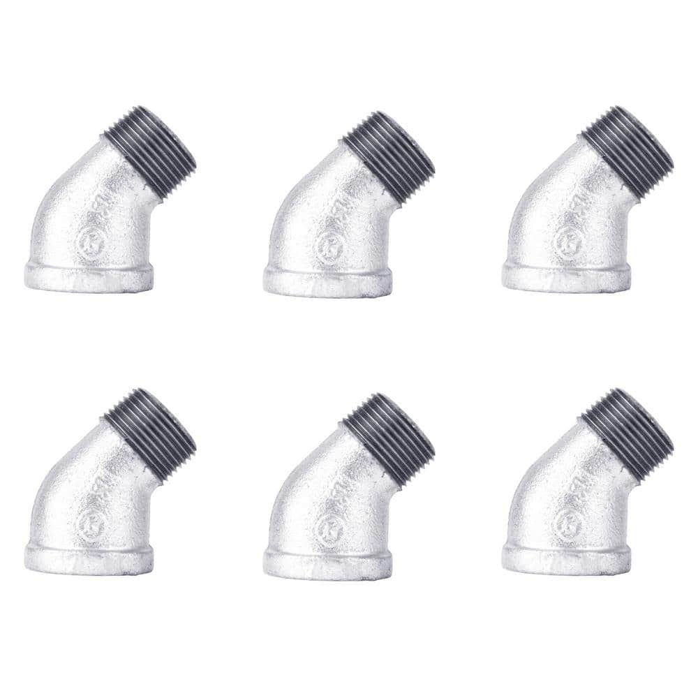 3/4 in. Galvanized Iron 45-Degree FPT x MPT Street Elbow Fitting (6-Pack) price history on PriceWatchPro