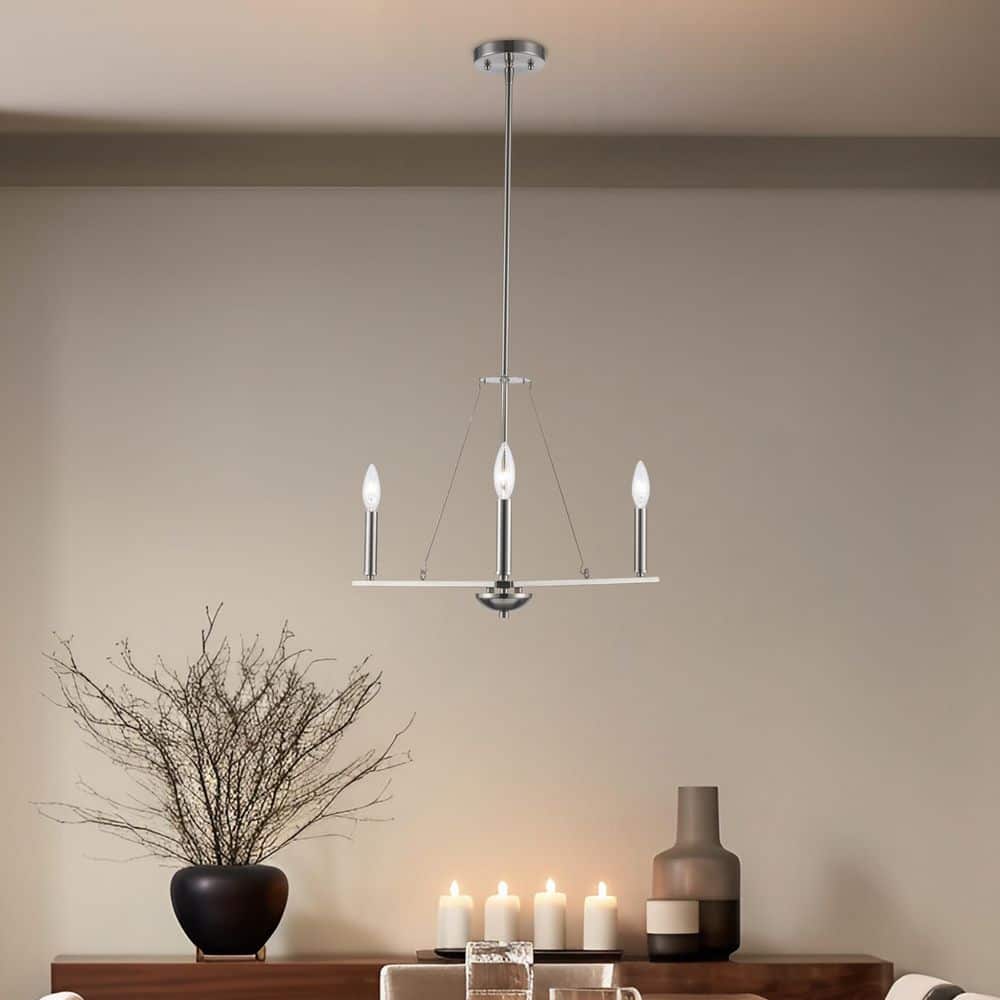 Linden 3-Light Brushed Nickel Candle Chandelier price history on PriceWatchPro
