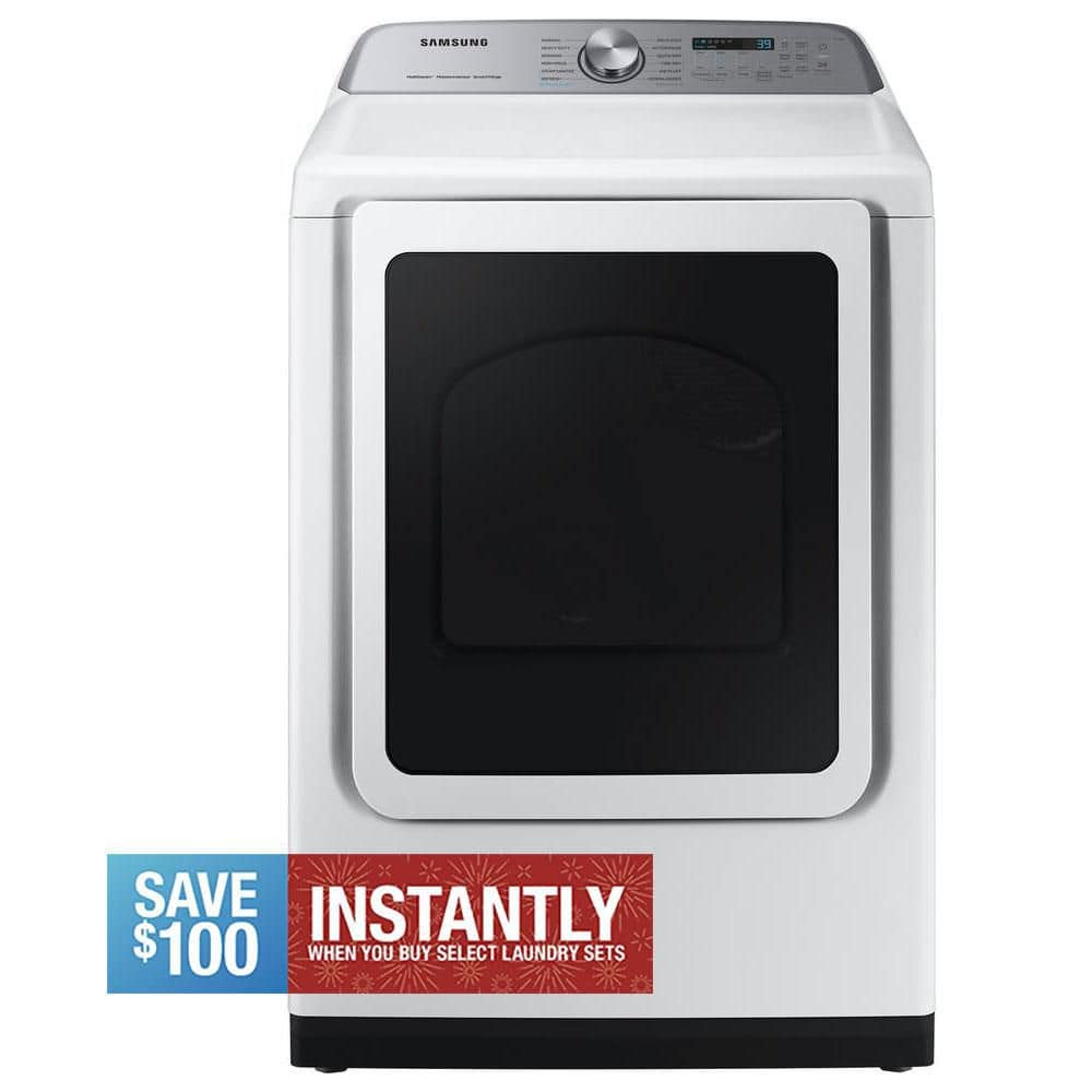 7.4 cu. ft. Smart Vented Electric Dryer with Steam Sanitize+ in White