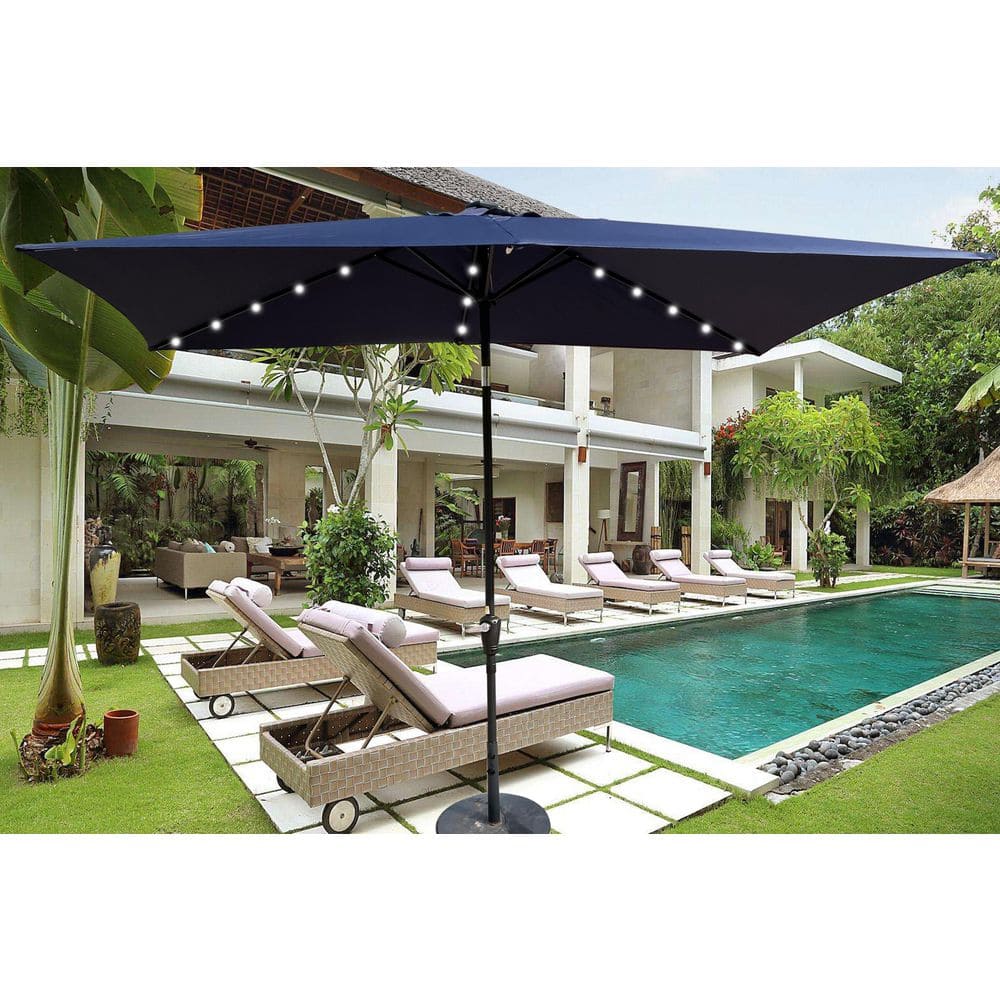 10 ft. x 6.5 ft. Outdoor Patio Umbrella, 1.49 in. Pole Crank and Push Butto