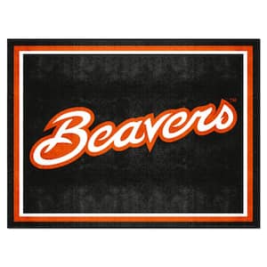 Oregon State Beavers Black 8 ft. x 10 ft. Plush Area Rug
