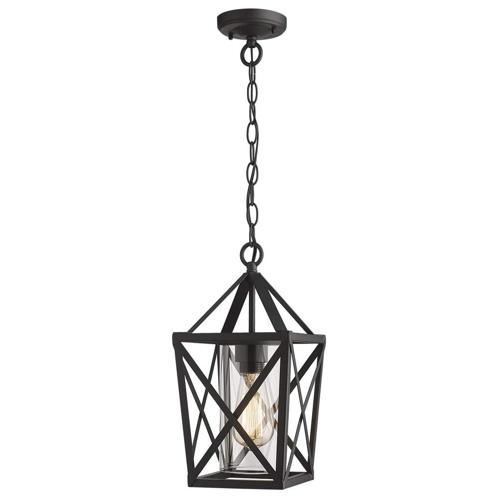 Reviews for JAZAVA 1Light Black Outdoor Industrial Pendant Light with
