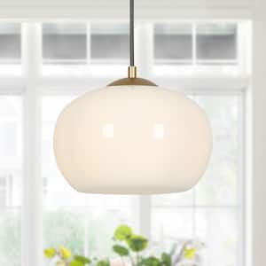 Modern 9.4 in. 1-Light White Pendant Light for Dining Room with no bulb included