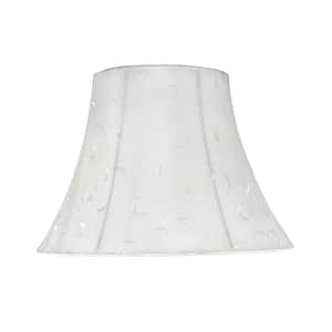 13 in. x 9.5 in. Beige and Embroidered Design Bell Lamp Shade