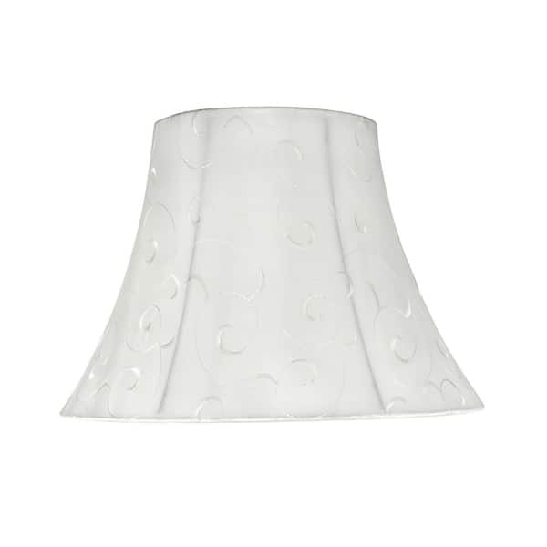 Aspen Creative Corporation 13 in. x 9.5 in. Beige and Embroidered Design Bell Lamp Shade