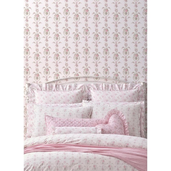 Rose Cheeks Party Pink Floral Cluster Wallpaper Sample