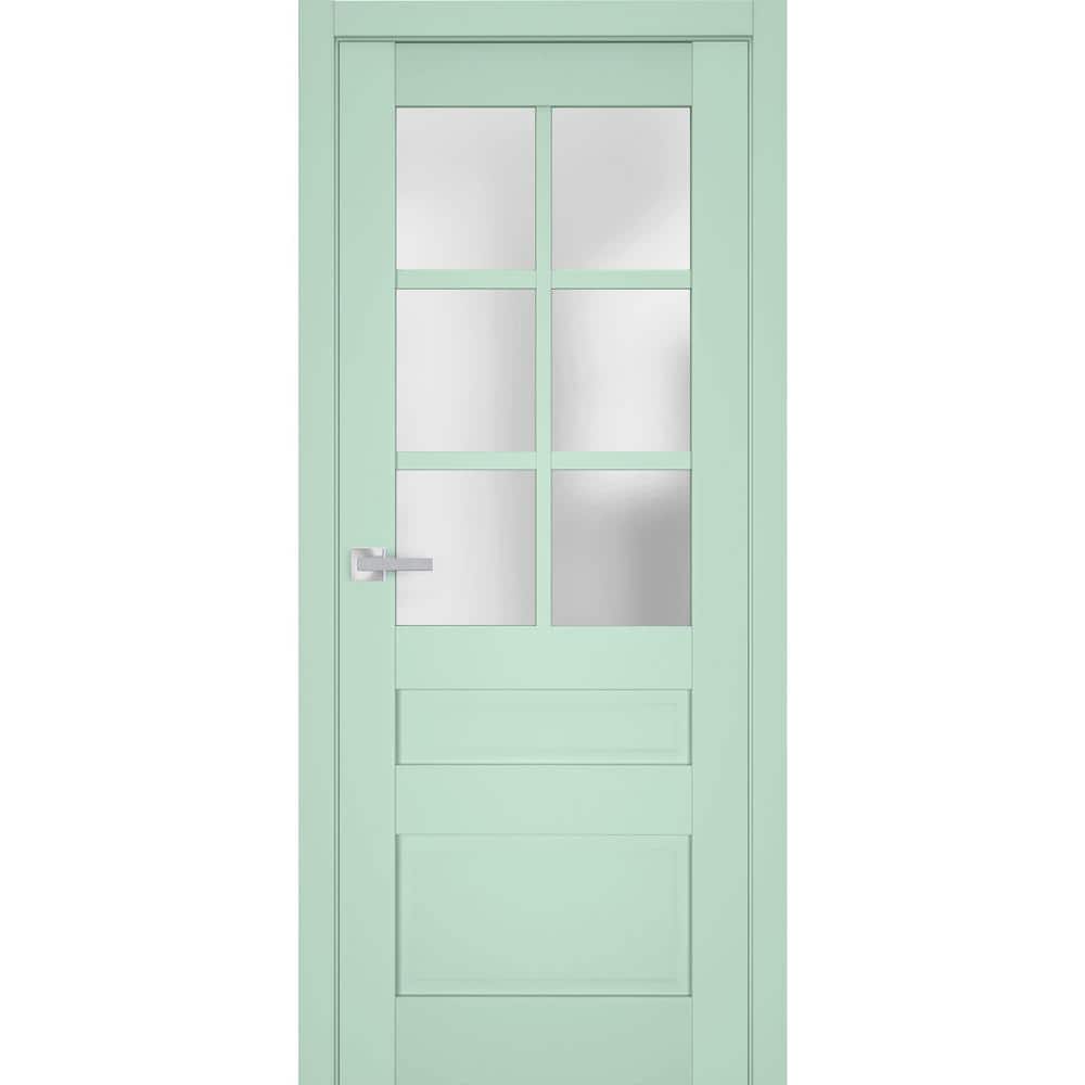 7339 18 in. x 96 in. Right-Hand/Inswing Solid Frosted Glass Oliva Single Prehung Interior Door with Hardware price history on PriceWatchPro