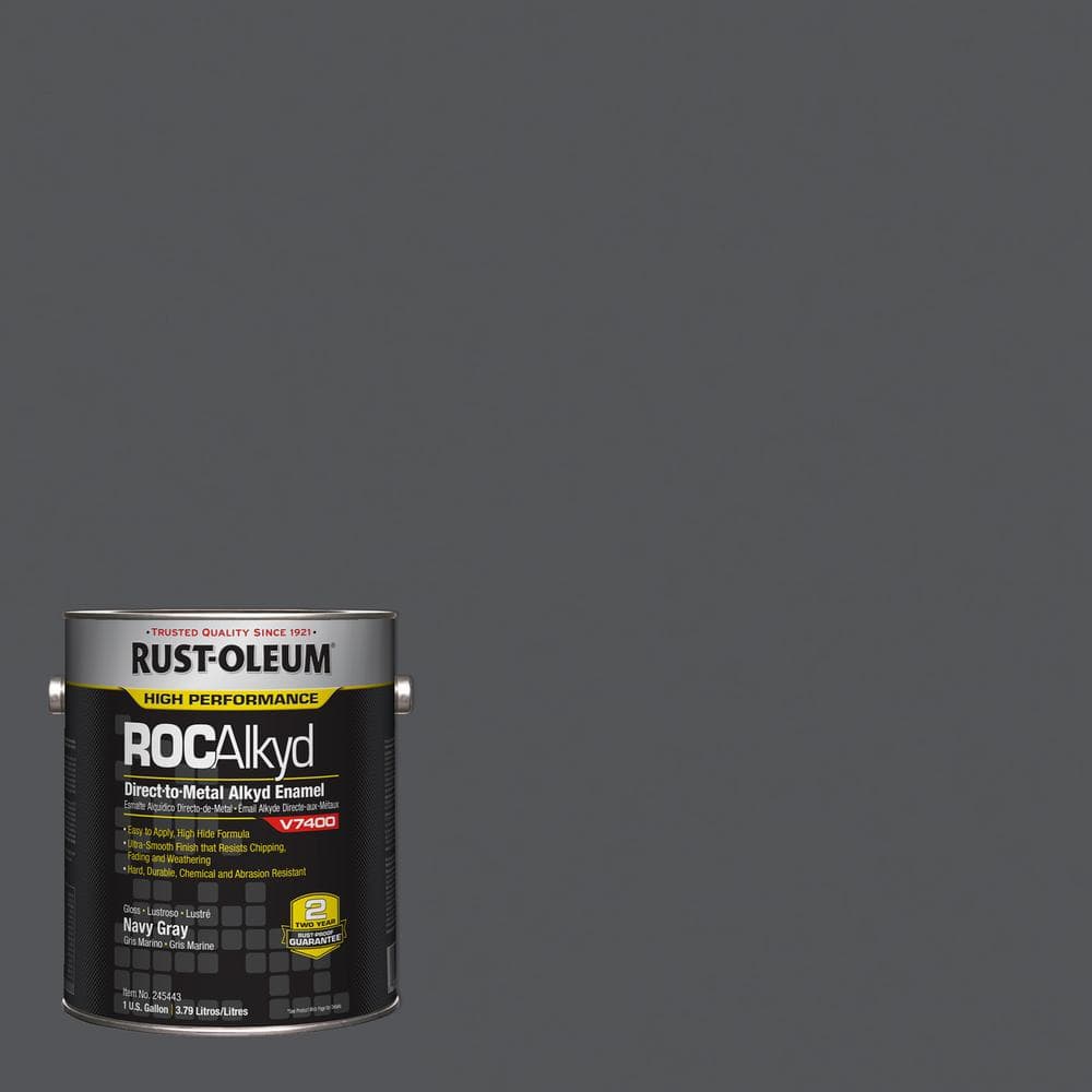Rust-Oleum 1 Gal. ROC Alkyd V7400 Direct-to-Metal Gloss Navy Gray