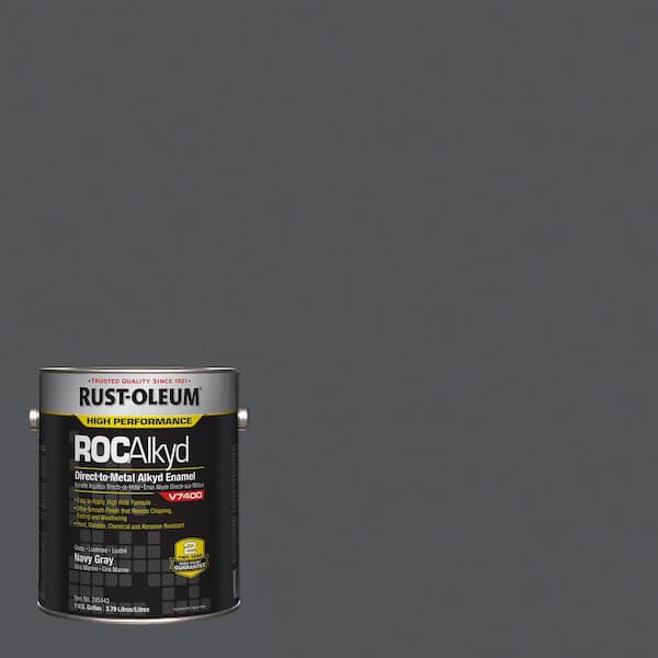 Rust-Oleum 1 Gal. ROC Alkyd V7400 Direct-to-Metal Gloss Navy Gray Interior/Exterior Enamel Paint (Case of 2)