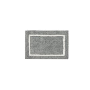 Renu 21 in. x 34 in. Gray Reversible High Pile Tufted Microfiber Rectangle Bath Rug