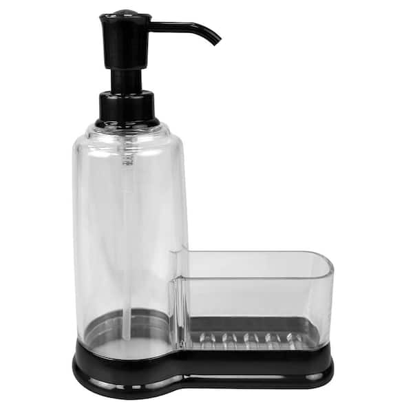 Home Basics Plastic Soap Dispenser with Sponge Compartment in