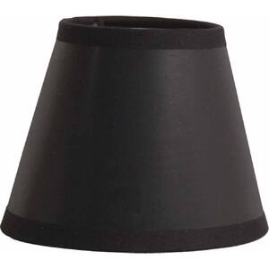Minishade 3 in. x 6 in. x 5 in. Black Parchment Chandelier Shade with Gold Foil Interior