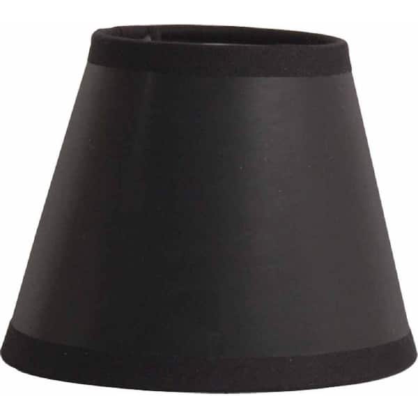 Finishing Touch Minishade 3 in. x 6 in. x 5 in. Black Parchment Chandelier Shade with Gold Foil Interior