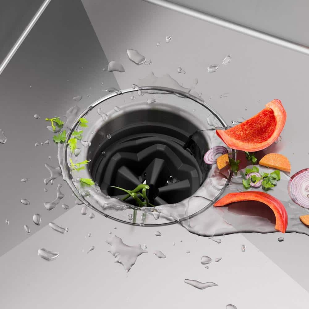 Matte Grey High-Speed 1/2 HP Continuous Feed Garbage Disposal