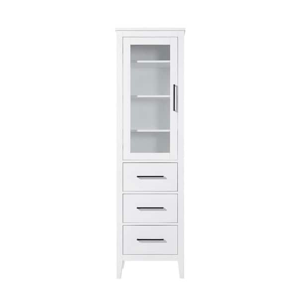20 in. W x 18 in. D x 72 in. H White Freestanding Linen Cabinet