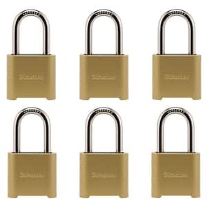 Contractor Pack: Outdoor Combination Lock, 1-1/2 in. Shackle, Resettable, 6 Pack